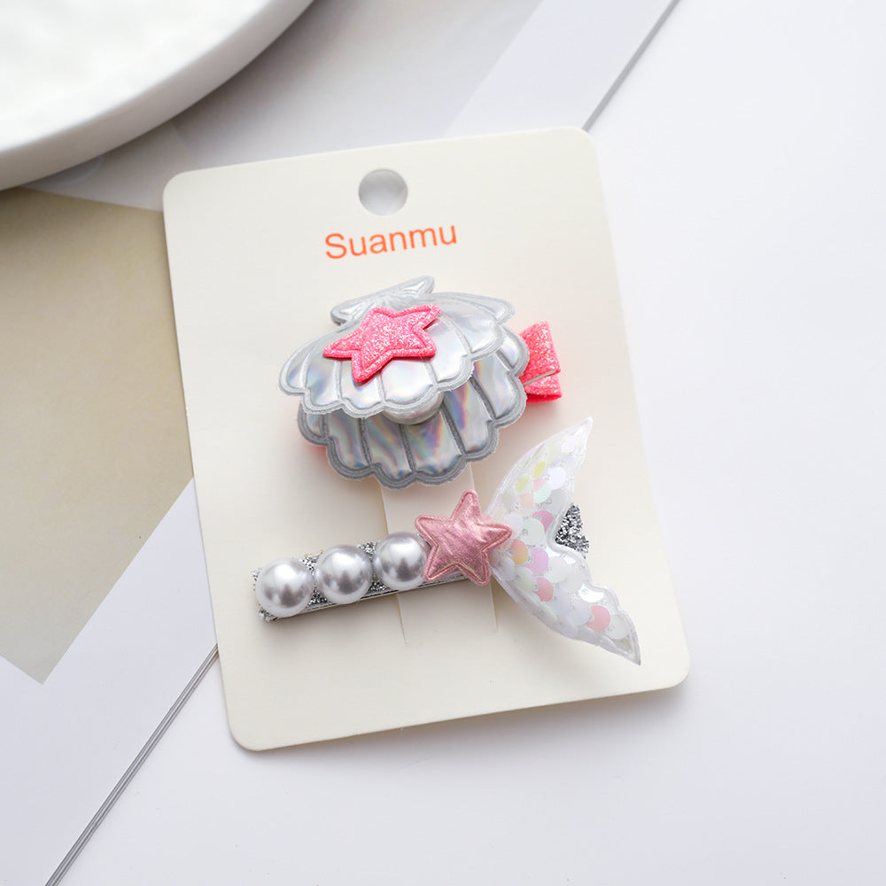 Wholesale Seashell Pearl Fabric Hair Clips