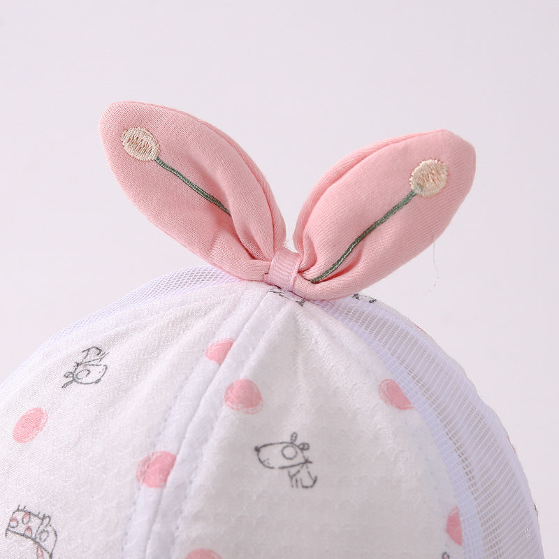 Wholesale Polka Dot Puppy Print Mesh Kids Cotton Bucket Hat