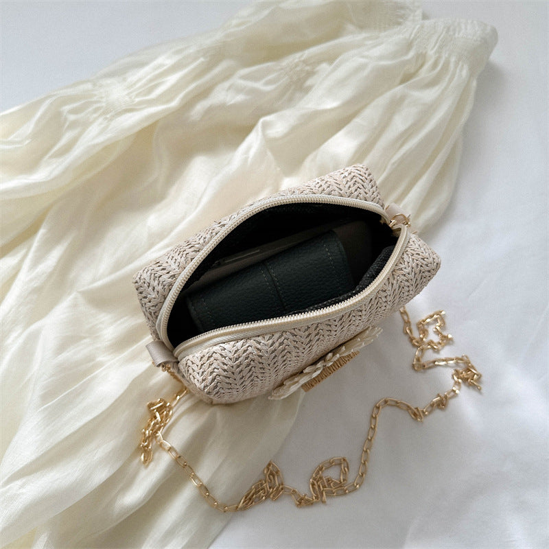 Bolsas de vacaciones de flores tejidas de paja al por mayor