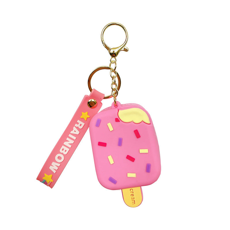 Wholesale Softgel Ice Cream Coin Purse Keychains