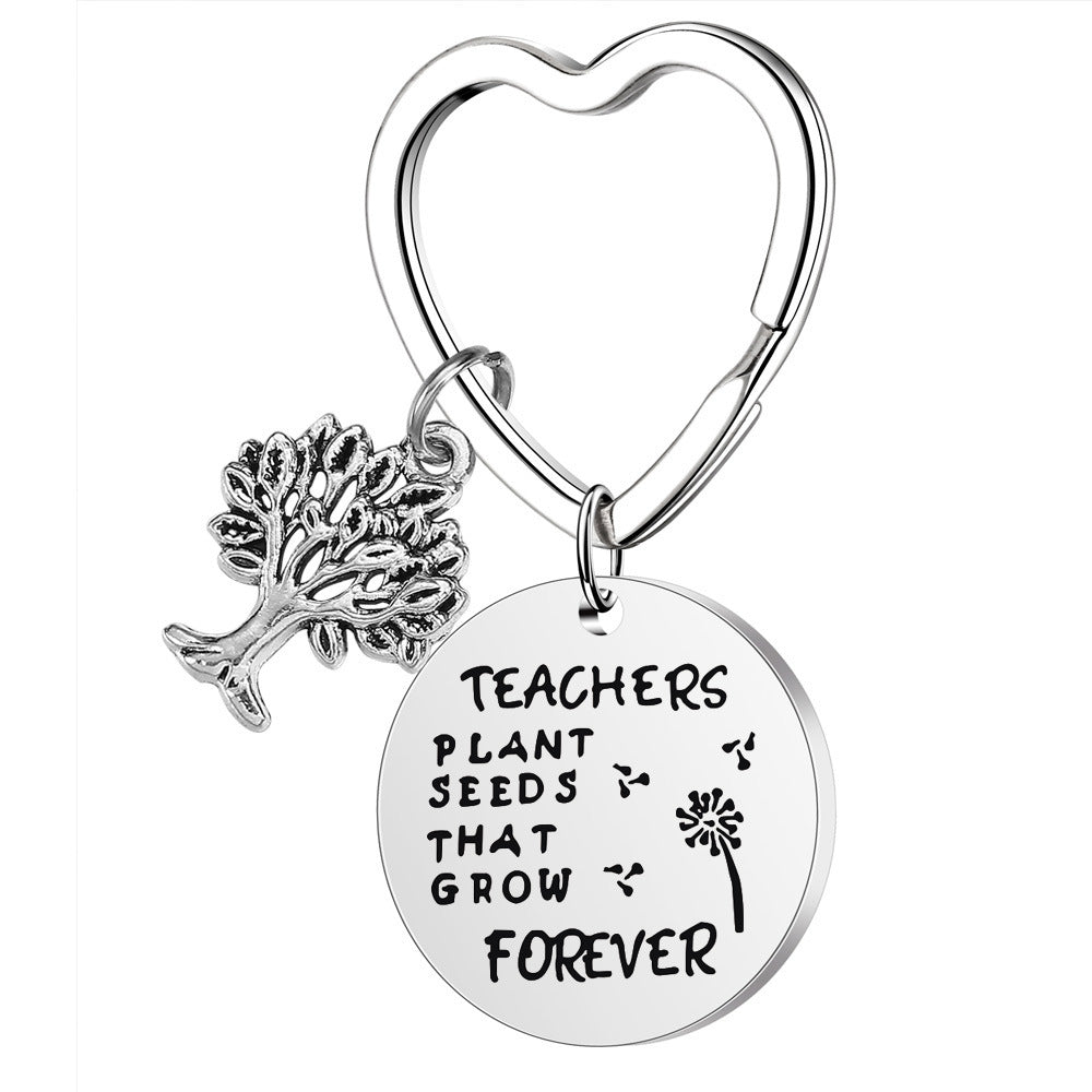 Wholesale Teacher's Day Stainless Steel Keychain Thanksgiving