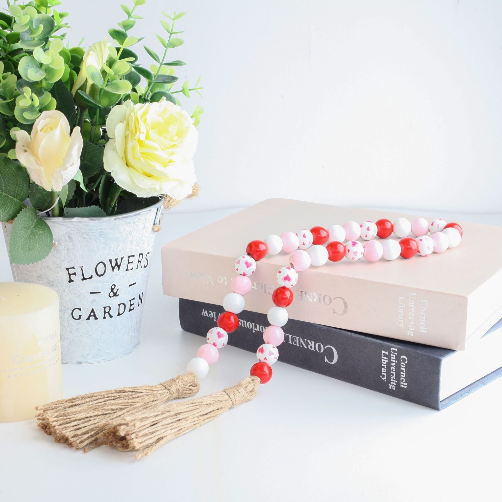 Venta al por mayor Día de San Valentín 16MM Cuentas de madera coloridas 10pcs