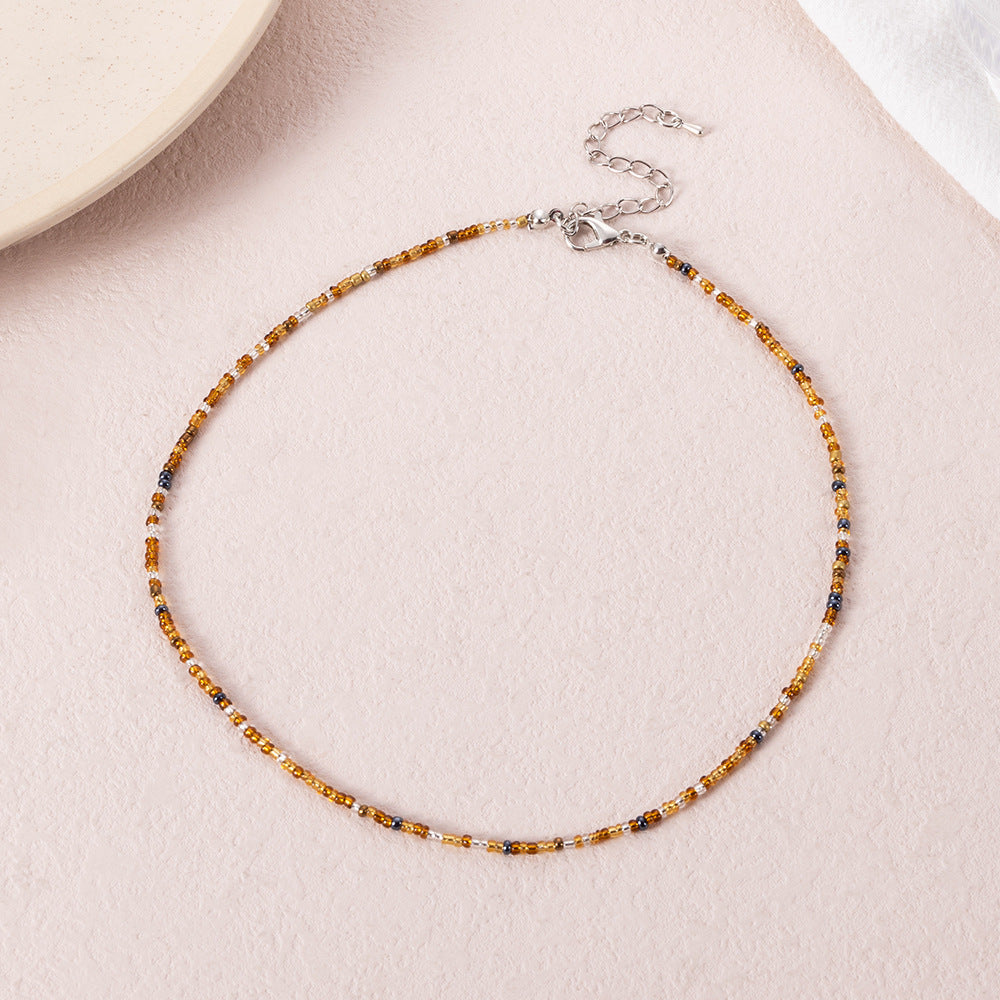 Wholesale Bohemian Transparent Rice Beads Necklaces