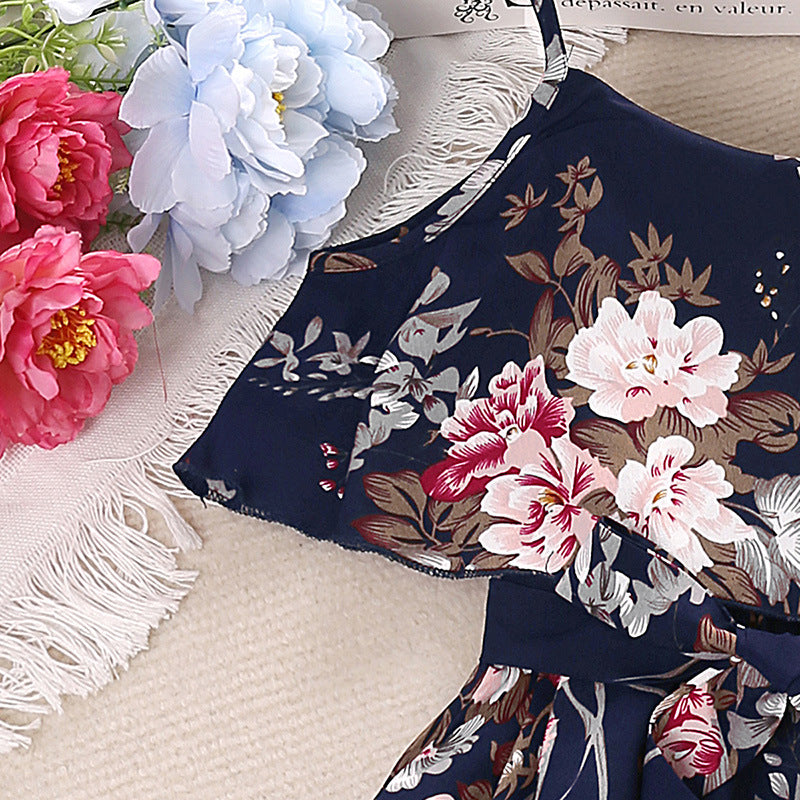 Wholesale Kids Suspenders Cotton Princess Dresses Baby Clothes