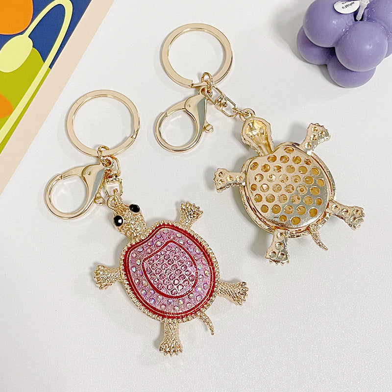 Wholesale Diamond Studded Turtle Metal Keychains