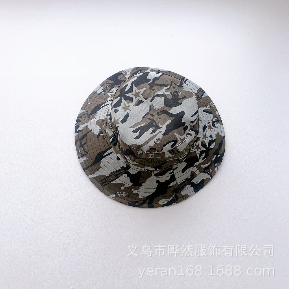 Wholesale Cotton Kids Sunshade Camouflage Bucket Hat