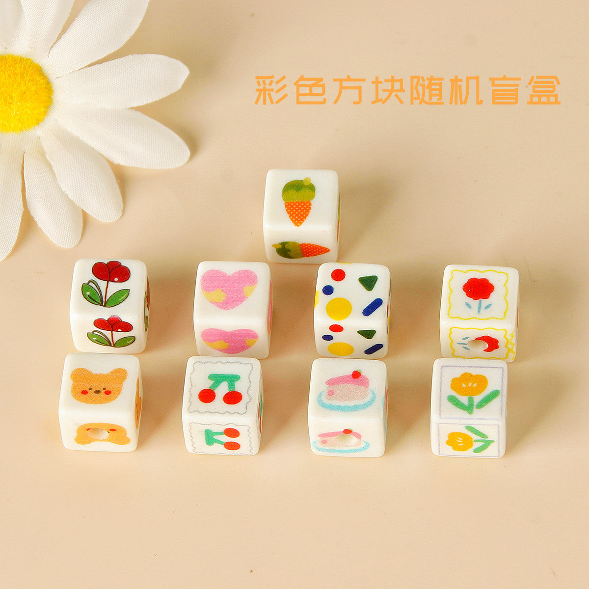 Cuentas de cuerdas acrílicas transparentes de dibujos para dibujos marales al por mayor de 14*14 mm