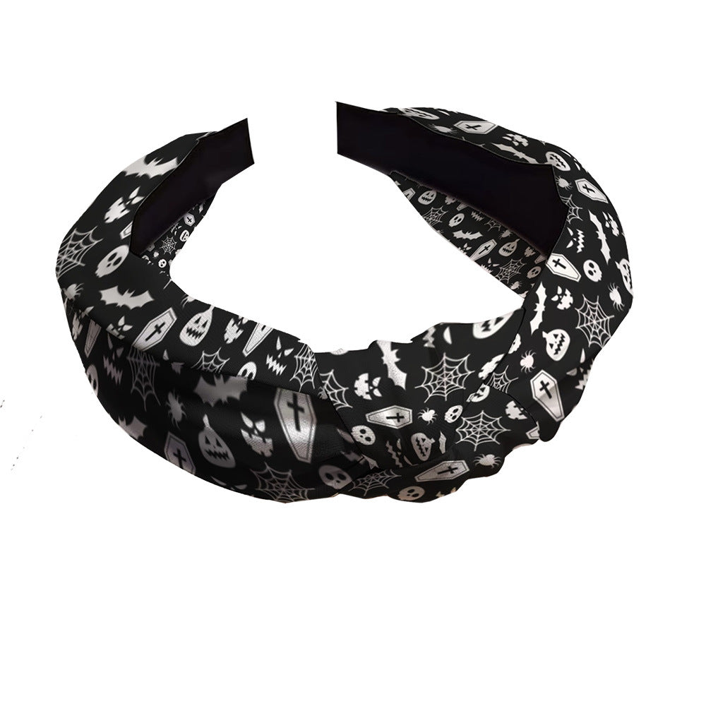 Wholesale Halloween Printed Knotted Fabric Headband