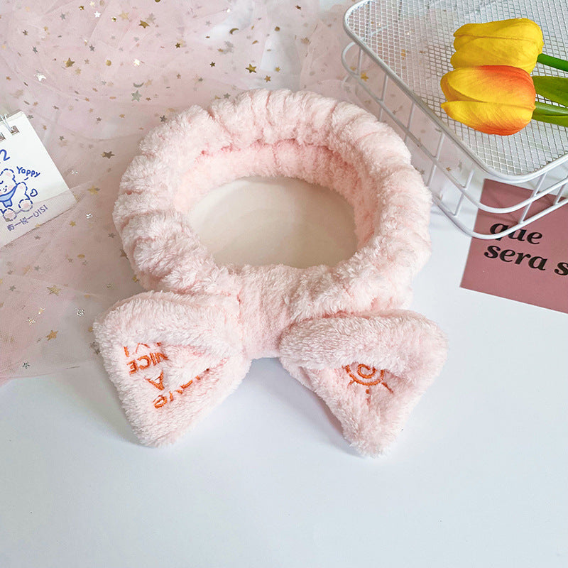 Wholesale Fabric Embroidery Bow Tie Hair Hoop