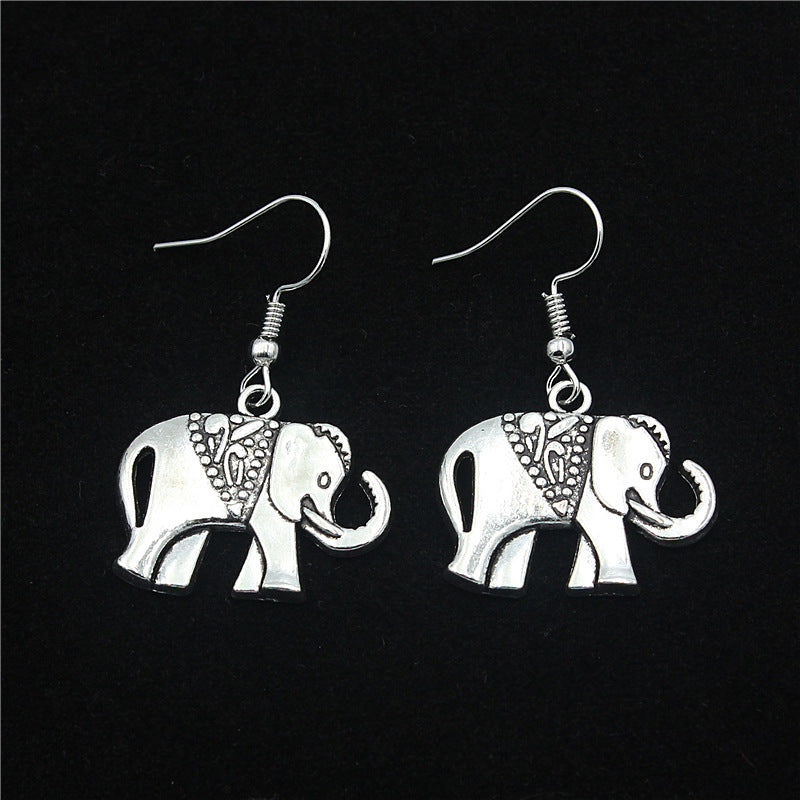 Wholesale Elephant Zinc Alloy Earrings Necklace Jewelry Set