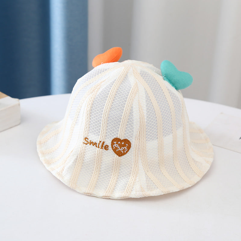 Wholesale Summer Cotton Baby Thin Breathable Mesh Sunshade Fisherman Hat