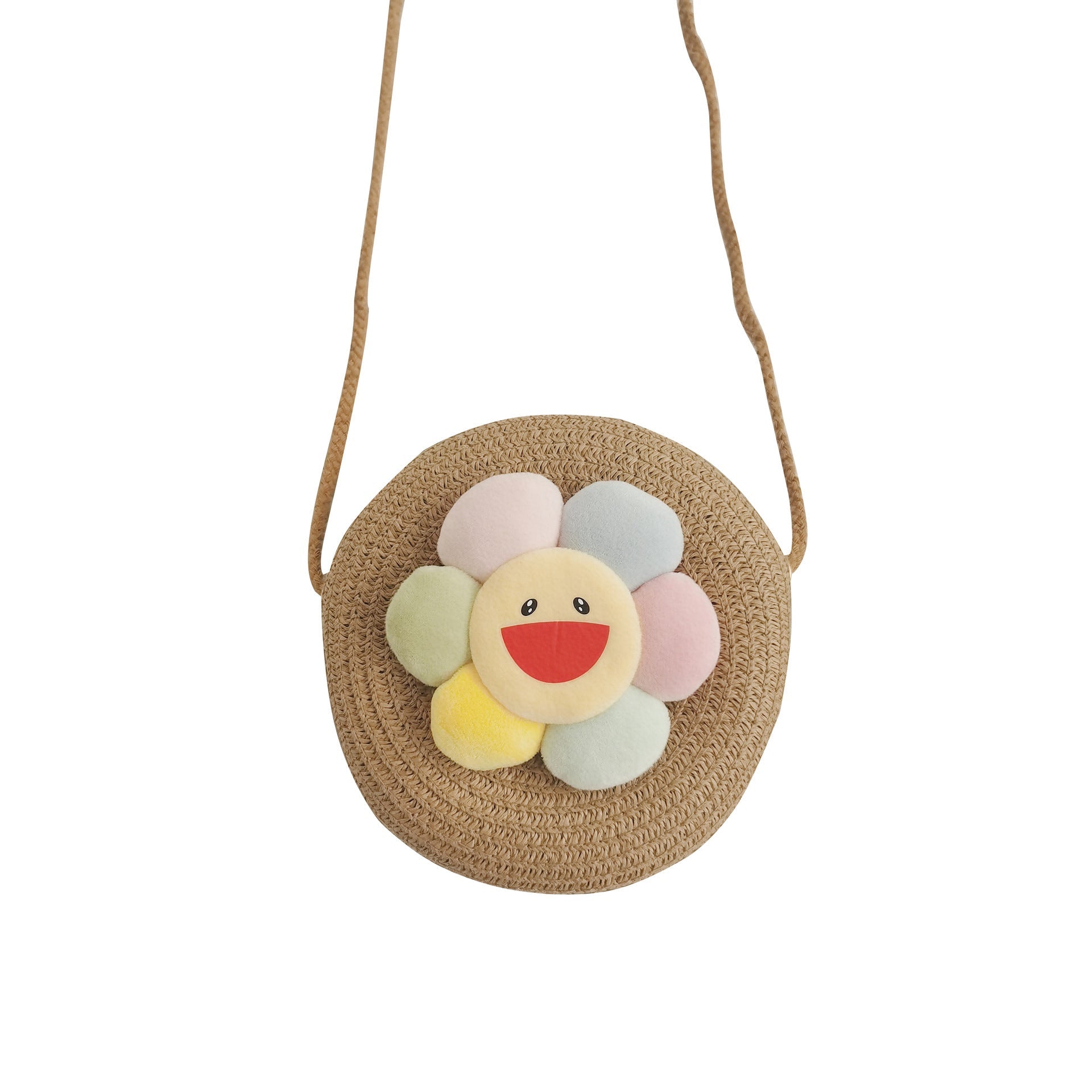Wholesale Cute Round Fashion Grass Woven Kids Bag