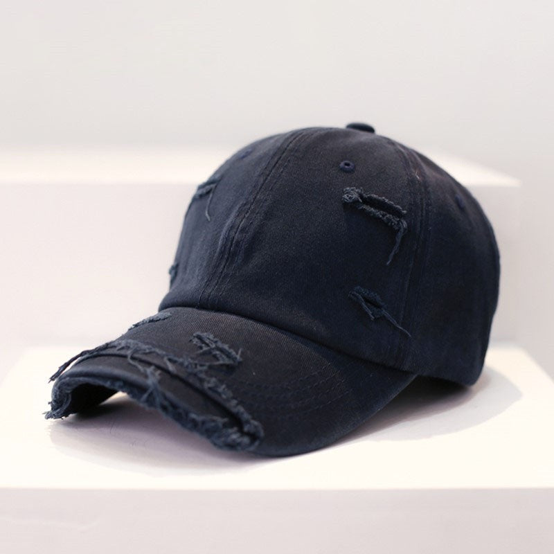 Wholesale Cotton Polyester Casual Ripped Hole Baseball Cap