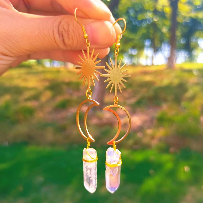 Pendientes de aleación de cristal de la luna al por mayor luna