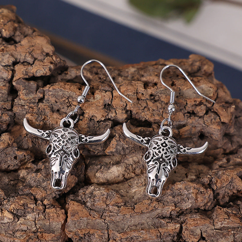 Wholesale Western Bullhead Alloy Earrings