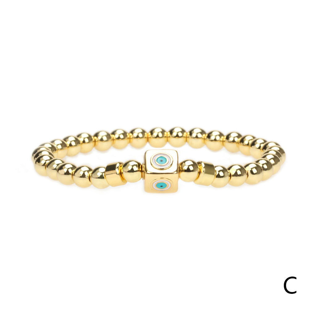 Wholesale Color Devil Eye Copper Beaded Bracelets