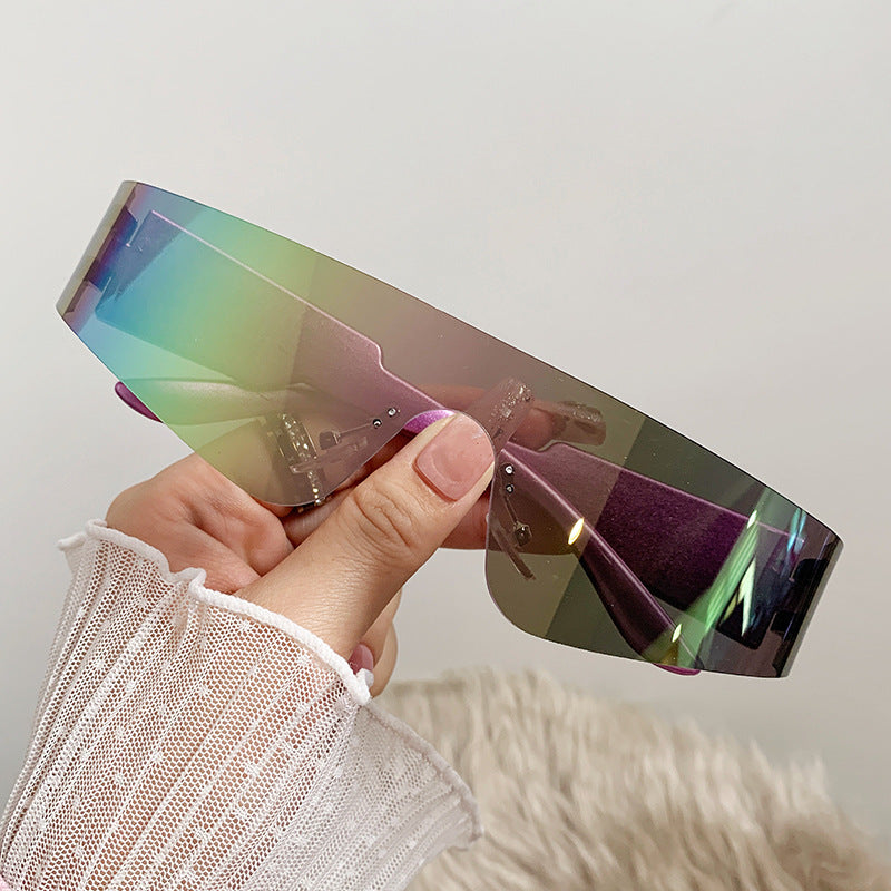 Wholesale PC Y2K Futuristic Sense of Technology One-Piece Sunglasses