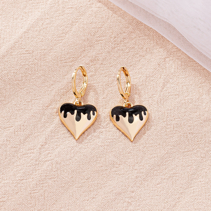Wholesale Heart Oil Alloy Earrings