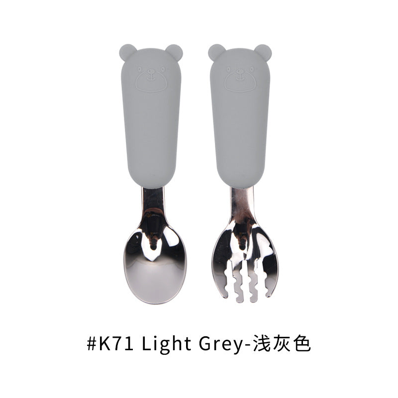 Wholesale Baby Stainless Steel Fork Spoon Set Baby Supplies