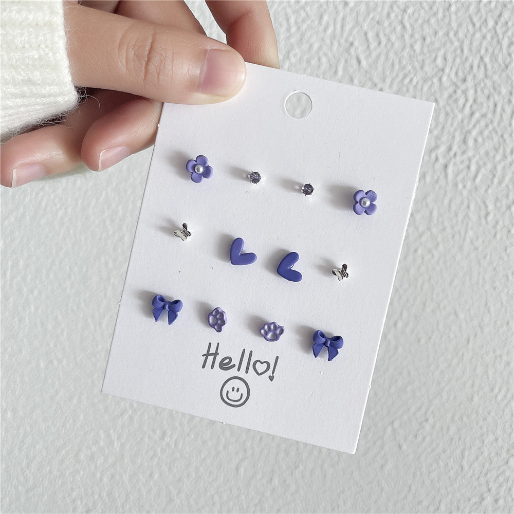 Juego De Pendientes De Aleación De Corazón De Pata al por mayor