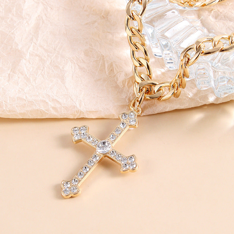 Wholesale Zinc Alloy Cross Pendant Necklace