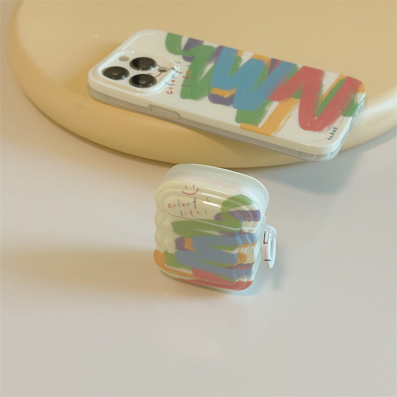 Wholesale Color Graffiti Air Cushion Wave Plastic Phone Case