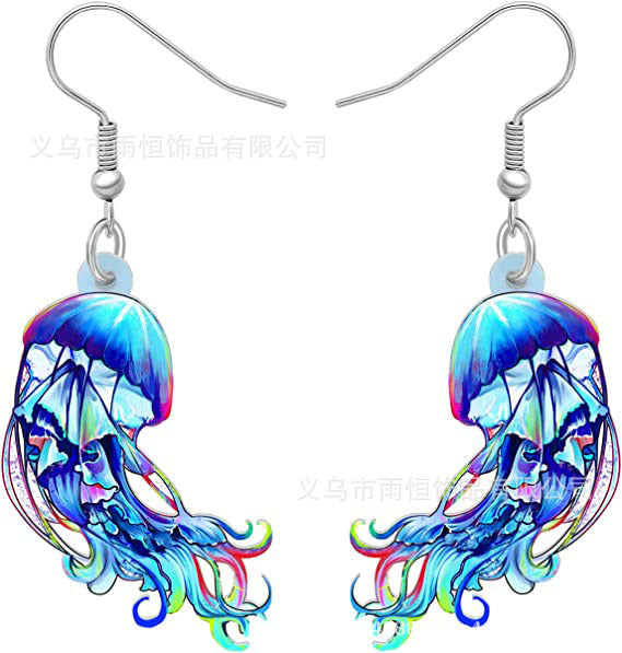 Wholesale 10PCS/PAIRS Cartoon Jellyfish Acrylic Earrings