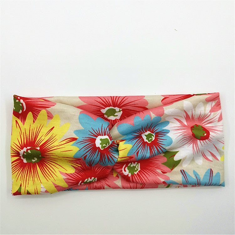 Venta al por mayor Diadema De Algodón Con Estampado De Seda De Leche