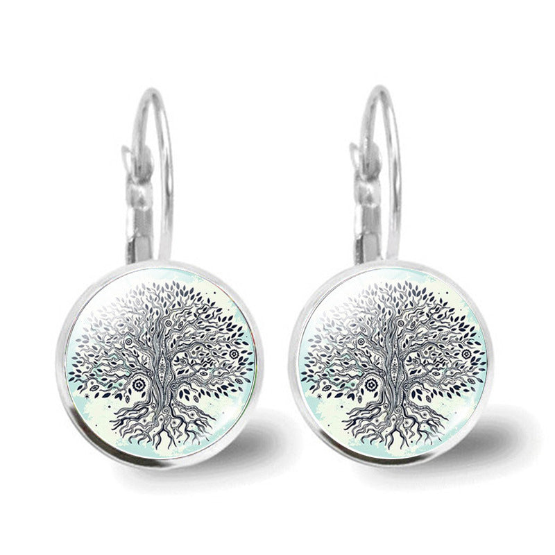 Pendientes de vidrio del árbol de la vida al por mayor