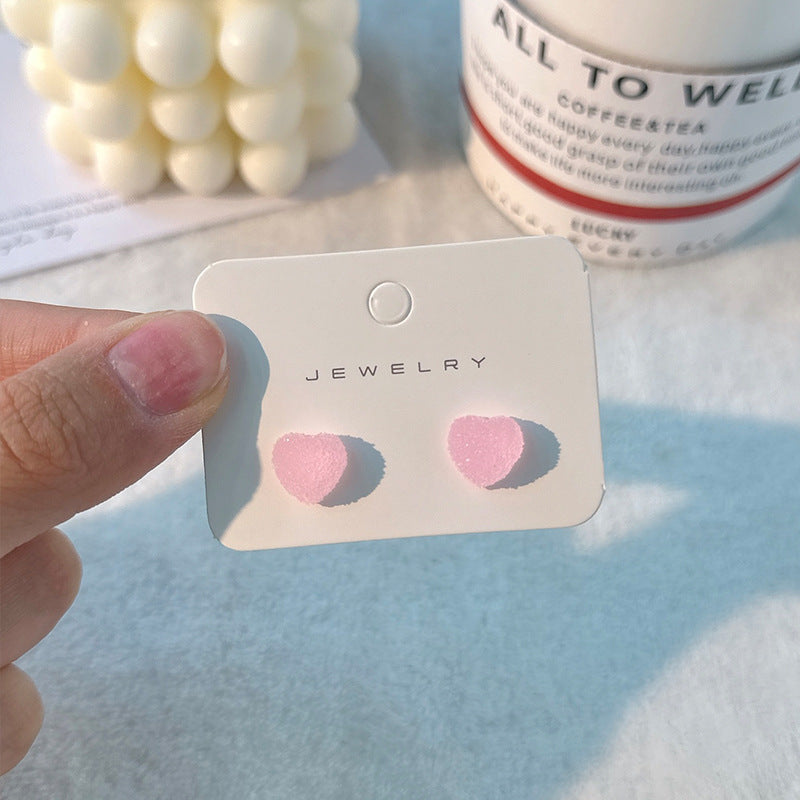 Wholesale Small Fresh Love Sweet Girl Style 925 Silver Needle Resin Earrings