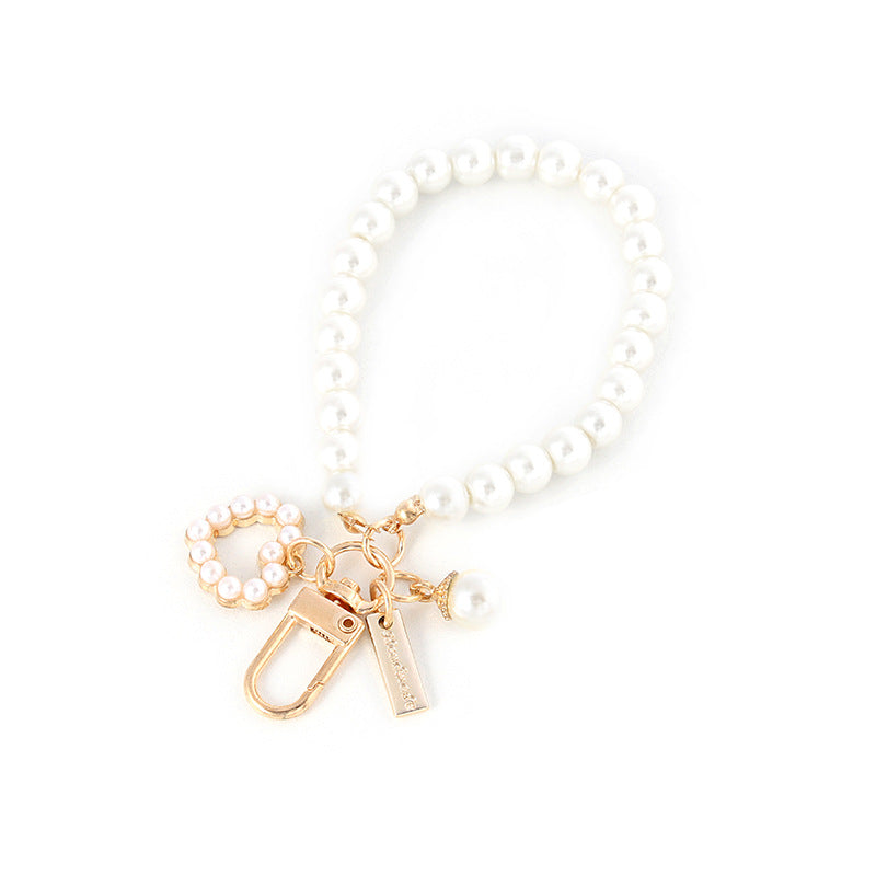 Wholesale Pearl Shell Metal Bracelet Keychain
