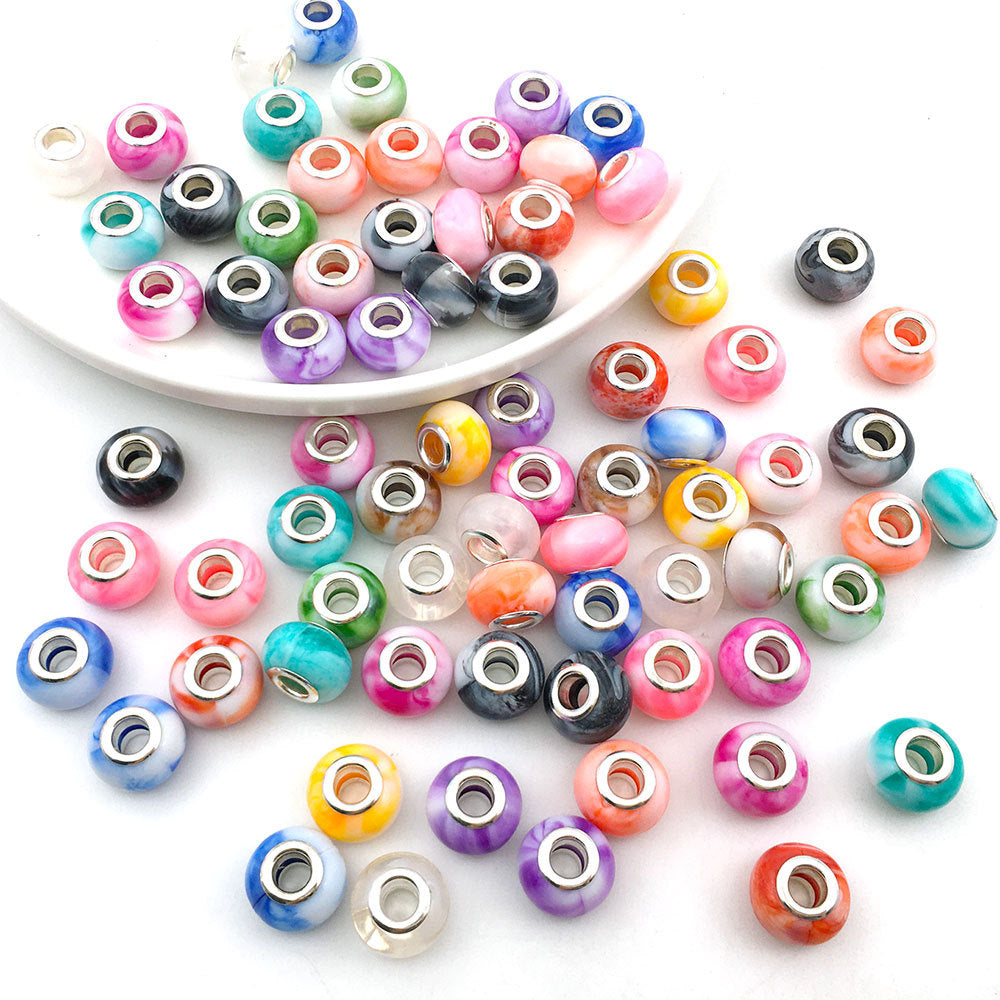 Wholesale 10PCS/Pack Plating Resin Beads 13mm Bracelet Accessories