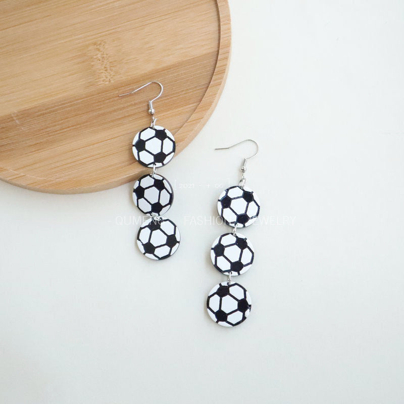 Wholesale Earrings Acrylic Lightning Football Necklace Set