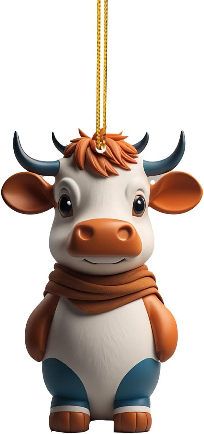 Wholesale Colorful Cartoon Cow Car Christmas Tree Decorations