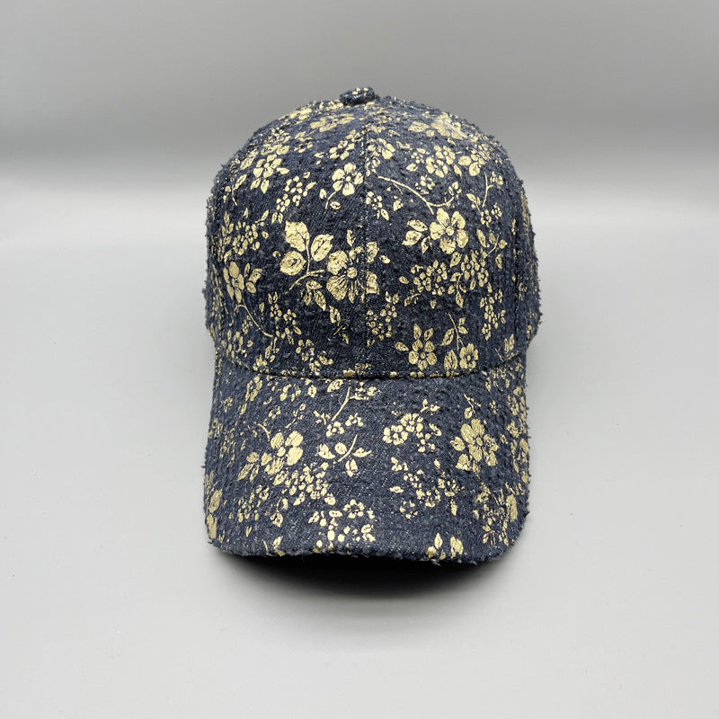 Wholesale Cotton Bronzing Flower Wide Brim Baseball Cap