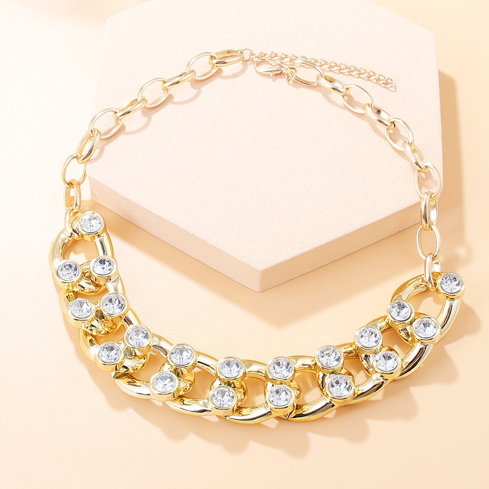 Collar de acrílico de mosaico de diamantes de joyería al por mayor