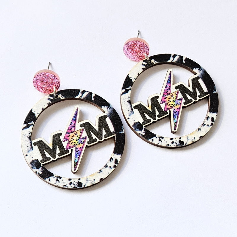 Wholesale Sunflower Daisy Butterfly Leopard Cow Wood Earrings