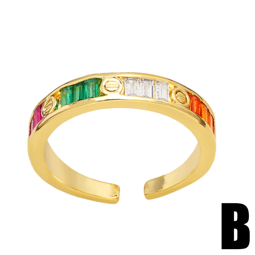 Wholesale 18K Gold Plated LGBT Copper Rings