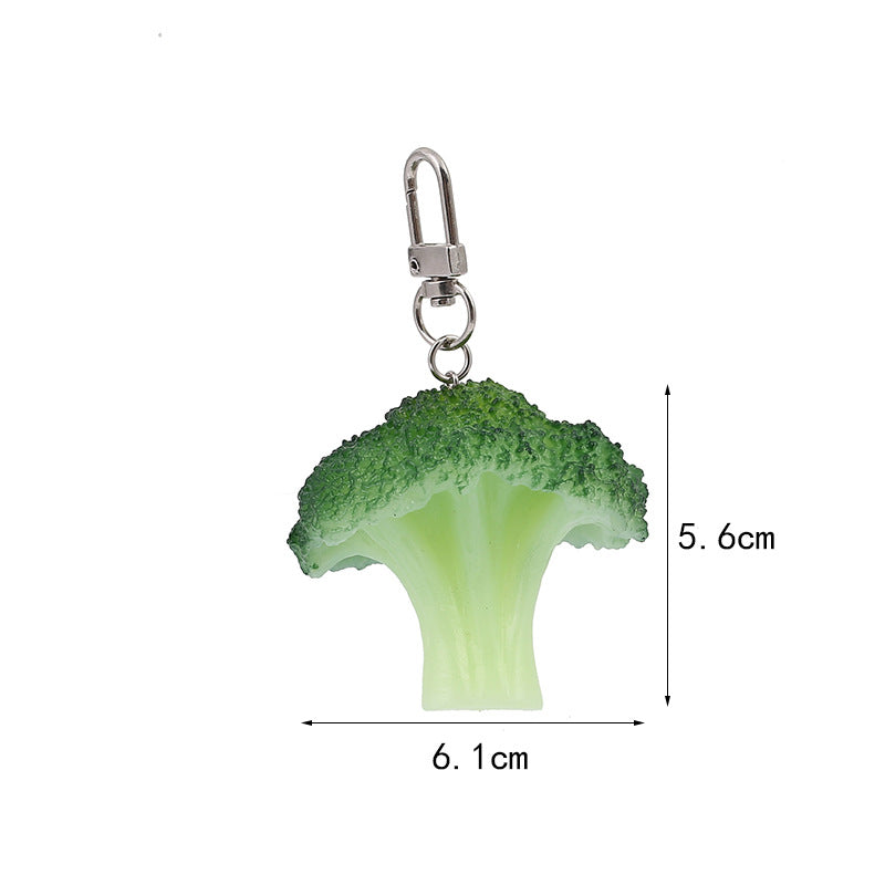Wholesale PVC Imitation Broccoli Creative Keychain