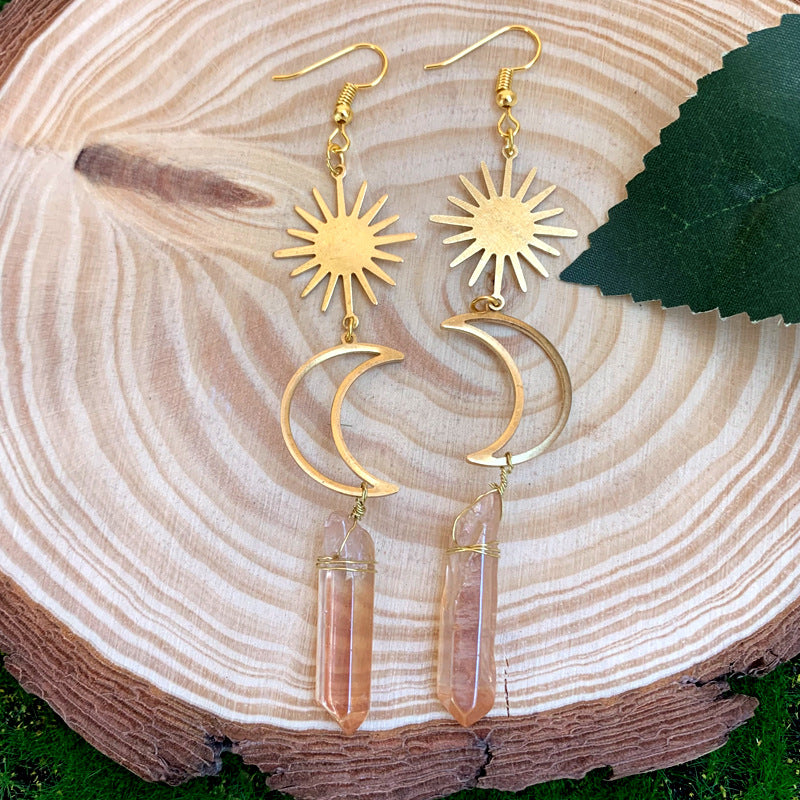 Pendientes de aleación de cristal de la luna al por mayor luna