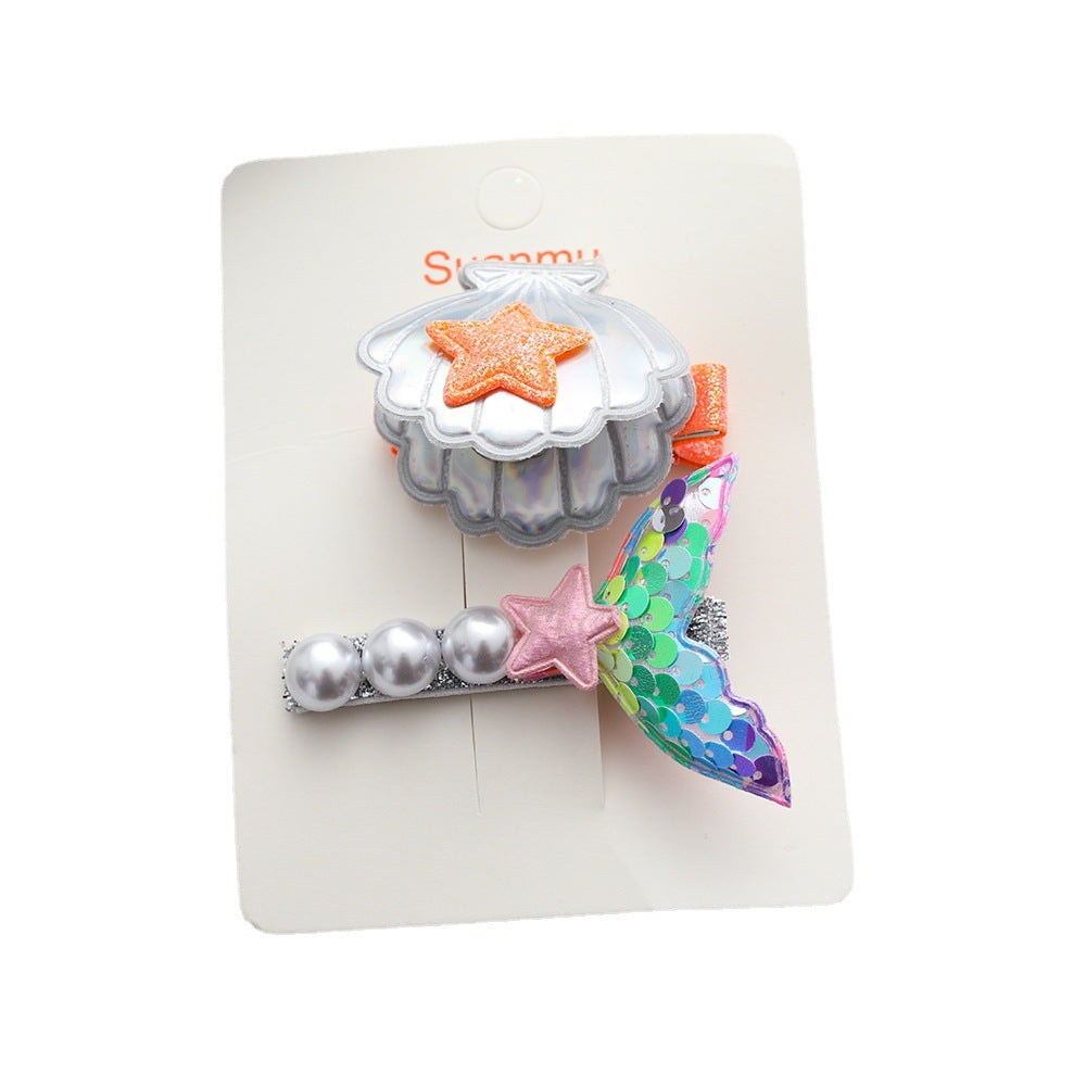 Wholesale Seashell Pearl Fabric Hair Clips