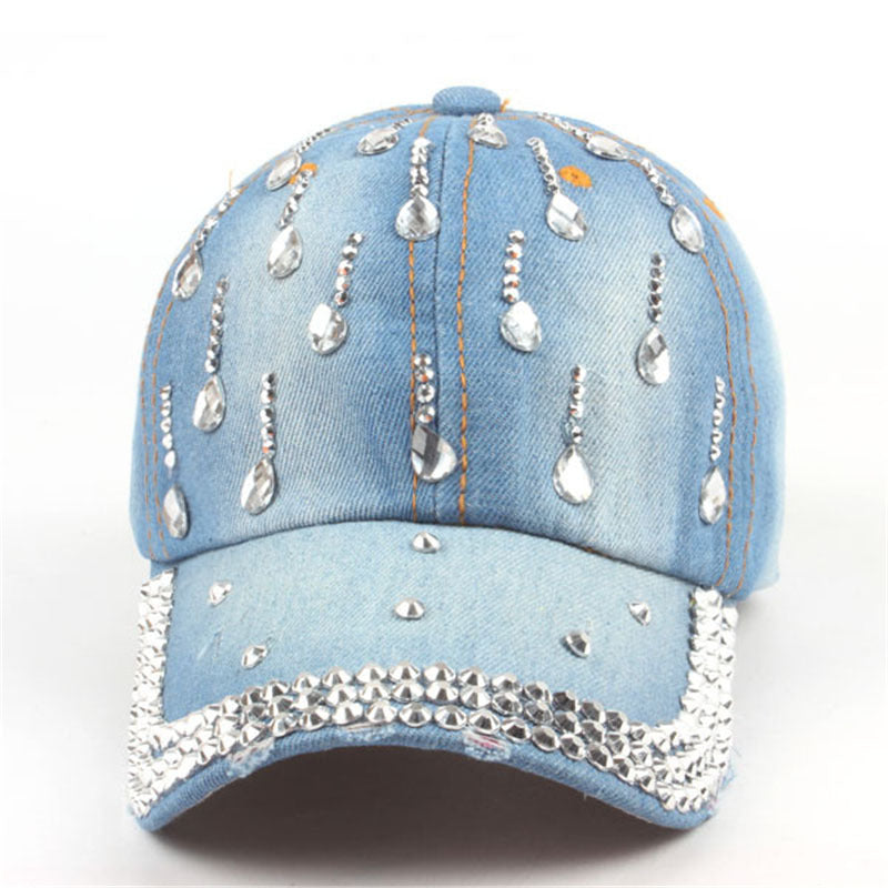 Wholesale Cotton Rhinestone Denim Baseball Cap