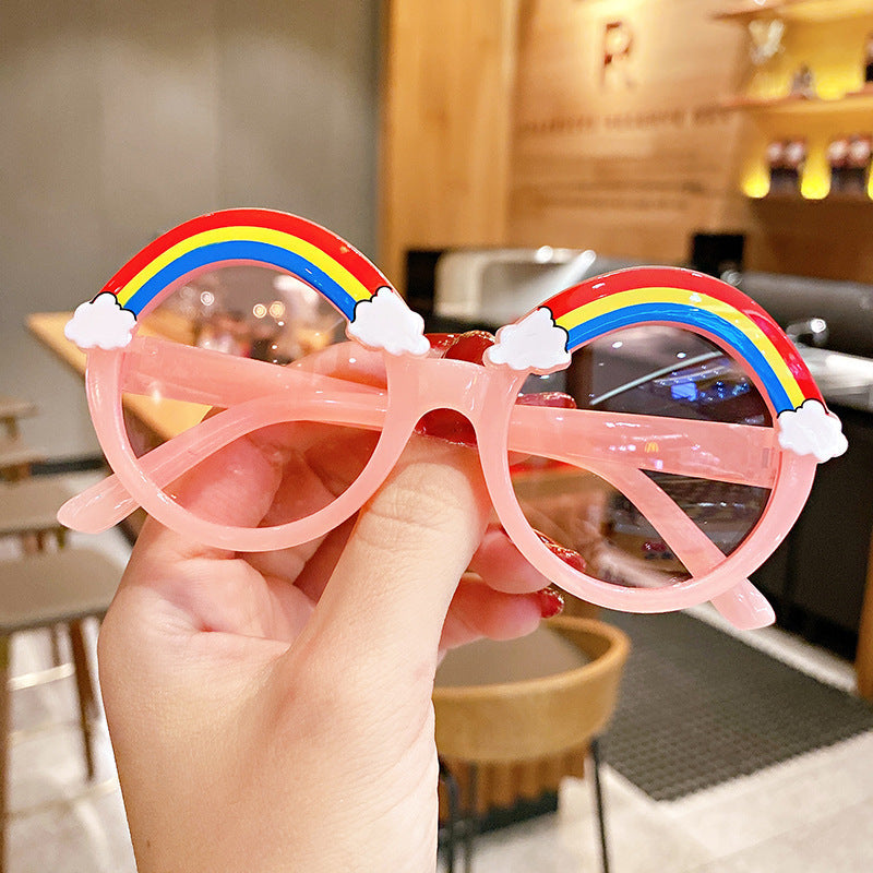 Wholesale Cartoon Rainbow Baby Plastic Glasses Baby Supplies