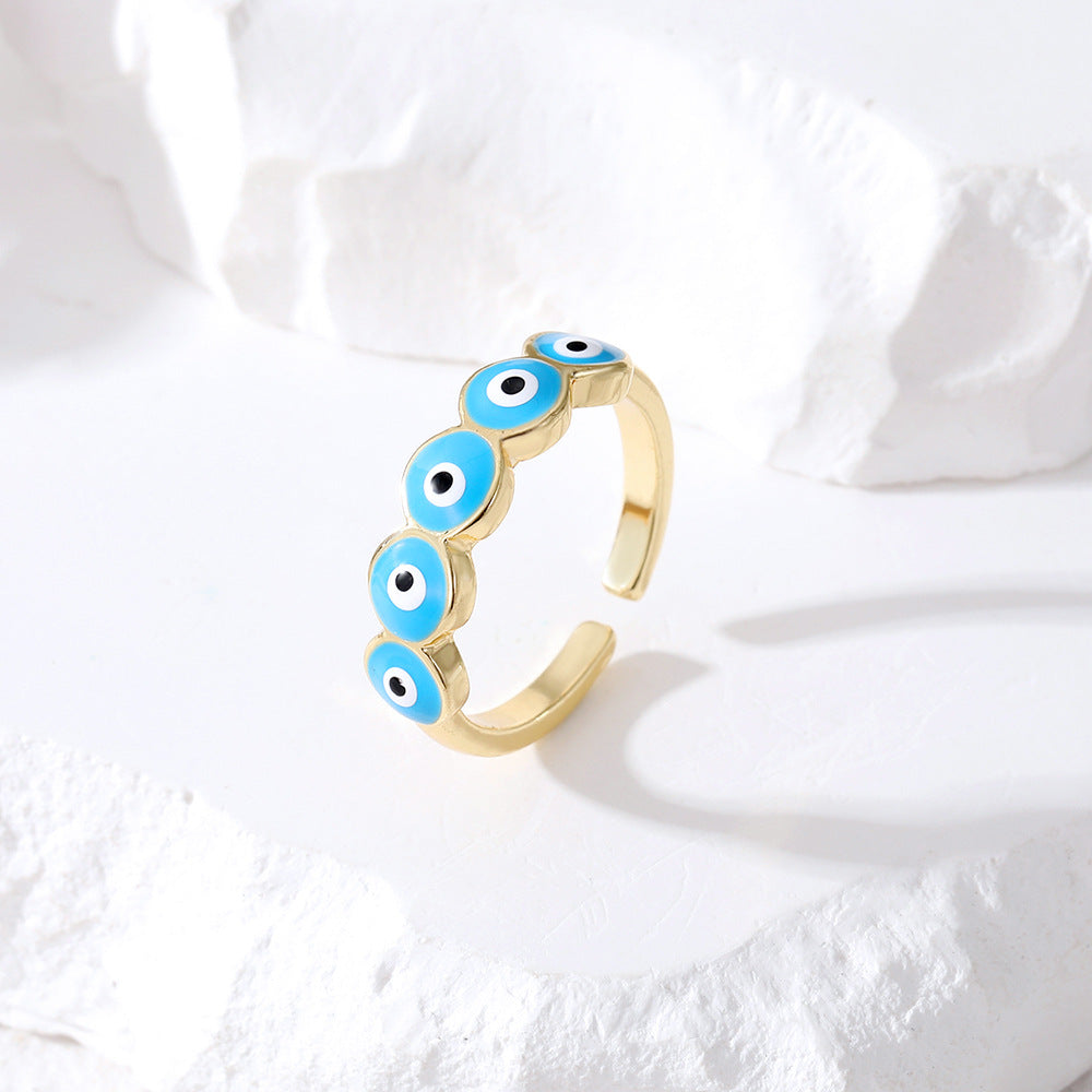 Wholesale Alloy Colored Demon Eye Adjustable Ring