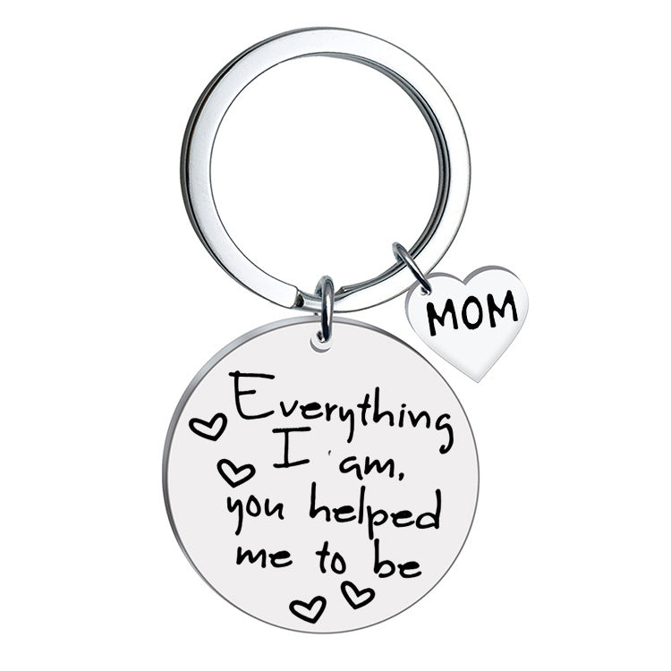 Wholesale Stainless Steel MOM DAD Mother Father's Day Gift Creative Keychain