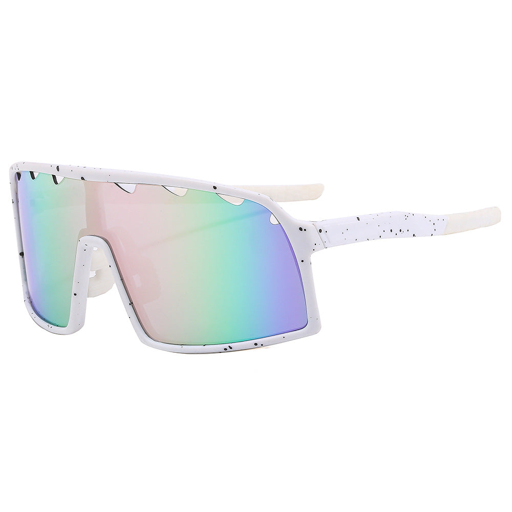 Wholesale Cycling Colorful Large Frame Conjoined PC Sunglasses
