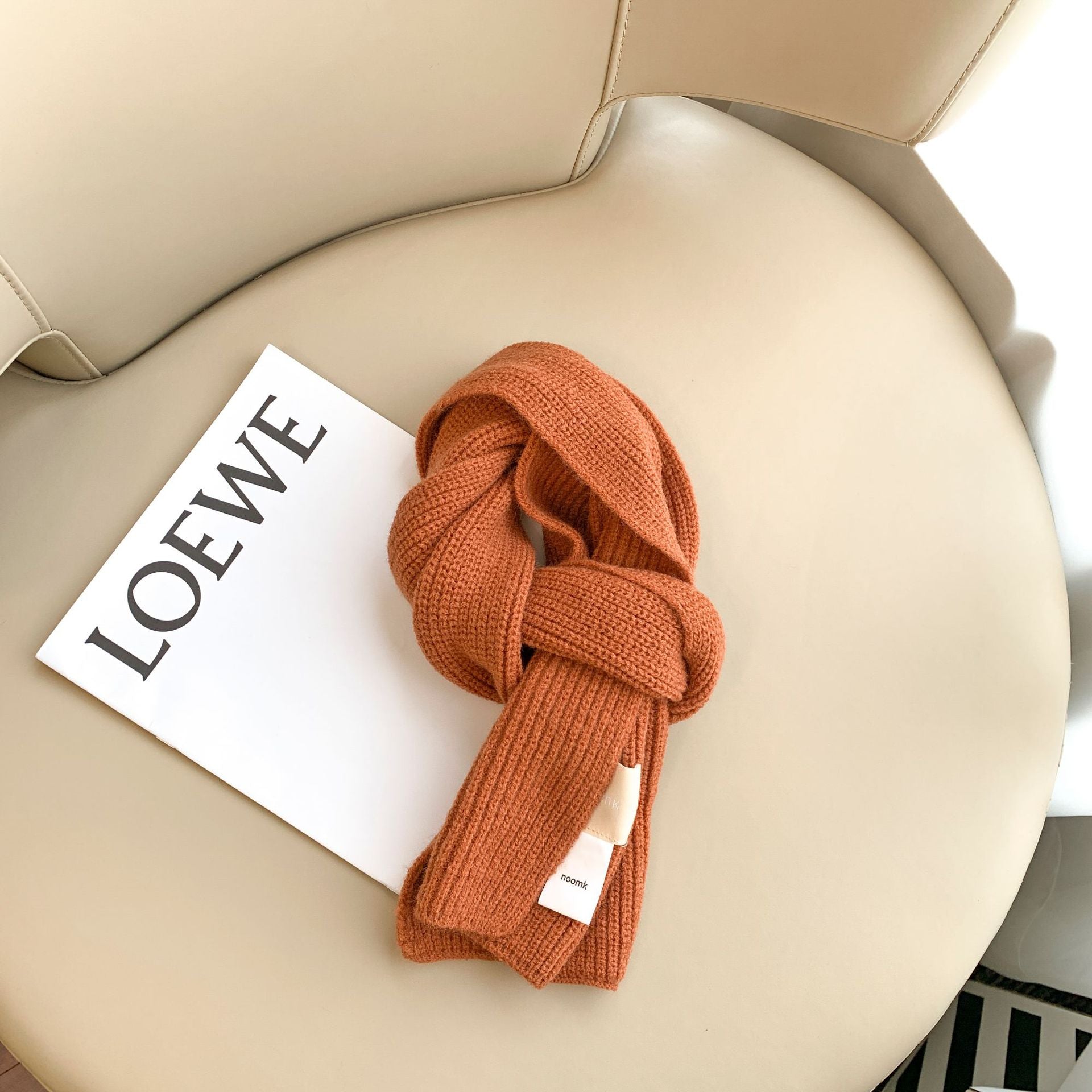 Wholesale Kids Australian Wool Solid Color Simple Double-sided Wool Scarf