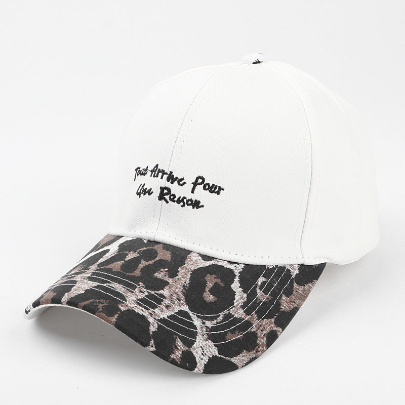 Venta al por mayor Gorra de béisbol con bordado de letras de leopardo de algodón