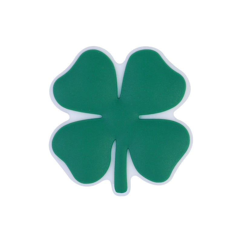 Wholesale 20pcs Cartoon Silicone Four Leaf Clover Beads
