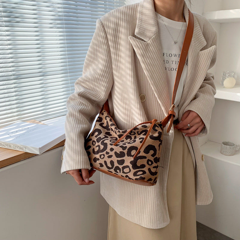 Wholesale Canvas Leopard Shoulder Bag